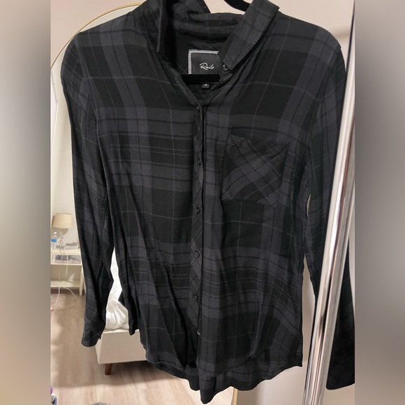 Rails Hunter Button Down Shirt in size XS charcoal/black - Picture 2 of 7